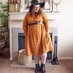 Roolee Linen Collared Smock Dress